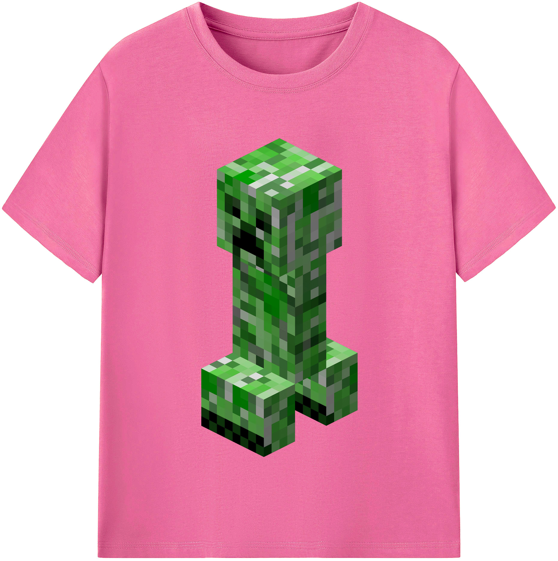 （画像用） マインクラフト ブロックの世界 Minecraft MC Block world レディースカジュアルプリントTシャツ（綿100％）